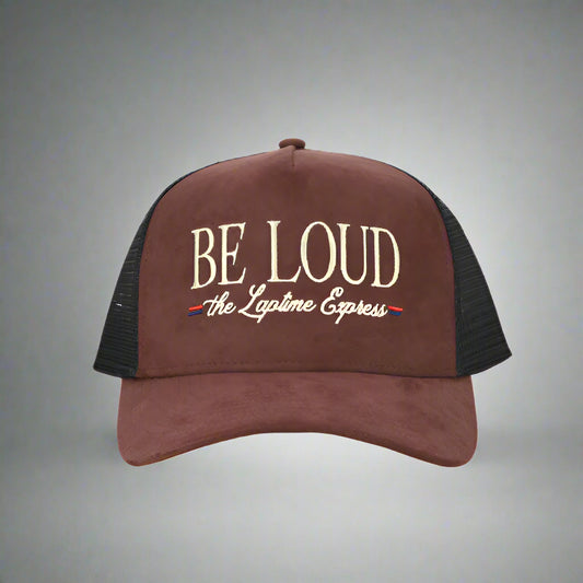 Be Loud Suede Trucker Hat - Umber